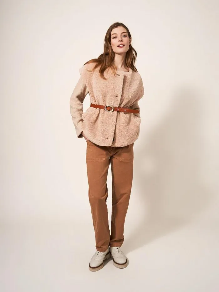 Women COATS and JACKETS White Stuff Borg Gilet Light Natural