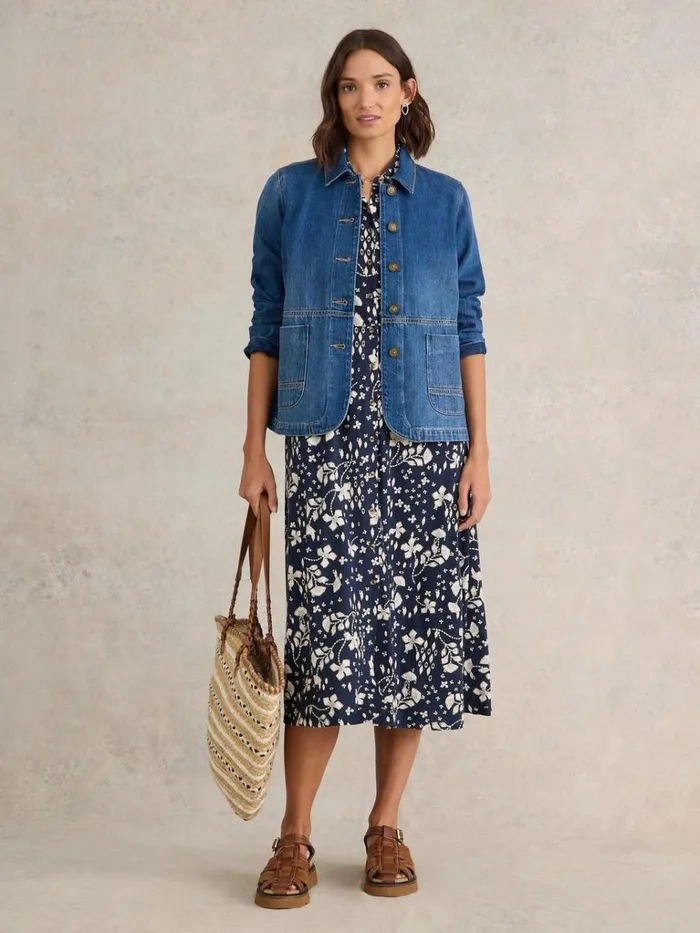 Women COATS and JACKETS White Stuff Carrie Denim Jacket Mid Denim
