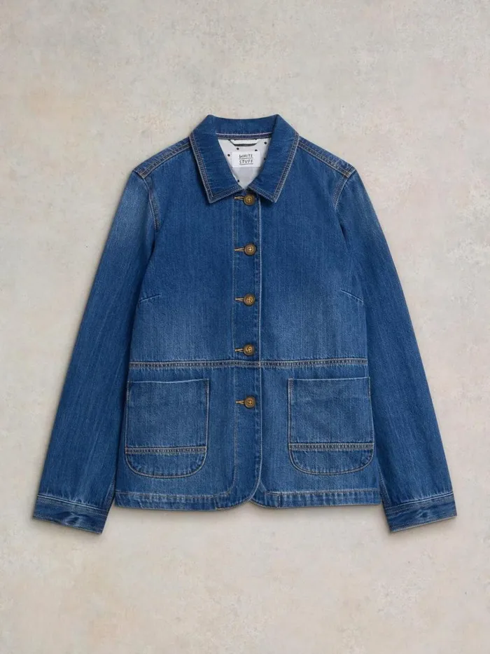 Women COATS and JACKETS White Stuff Carrie Denim Jacket Mid Denim Women COATS and JACKETS White Stuff Carrie Denim Jacket Mid Denim