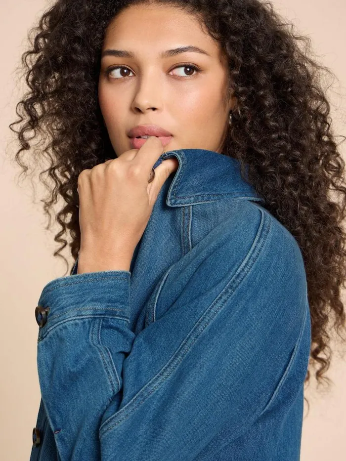 Women COATS and JACKETS White Stuff Eden Denim Relaxed Jacket Mid Denim Women COATS and JACKETS White Stuff Eden Denim Relaxed Jacket Mid Denim