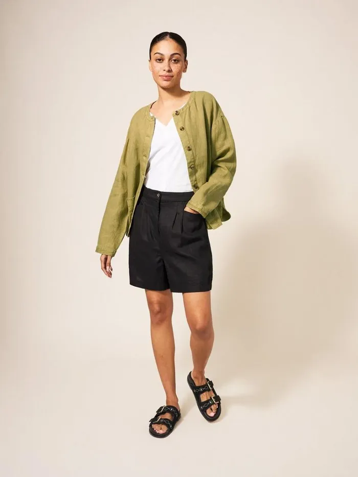 Women COATS and JACKETS White Stuff Tabby Linen Jacket Mid Green
