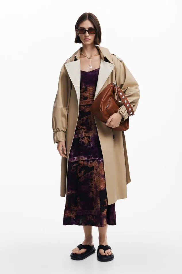 Women Coats And Jackets Desigual Combined Trench Coat