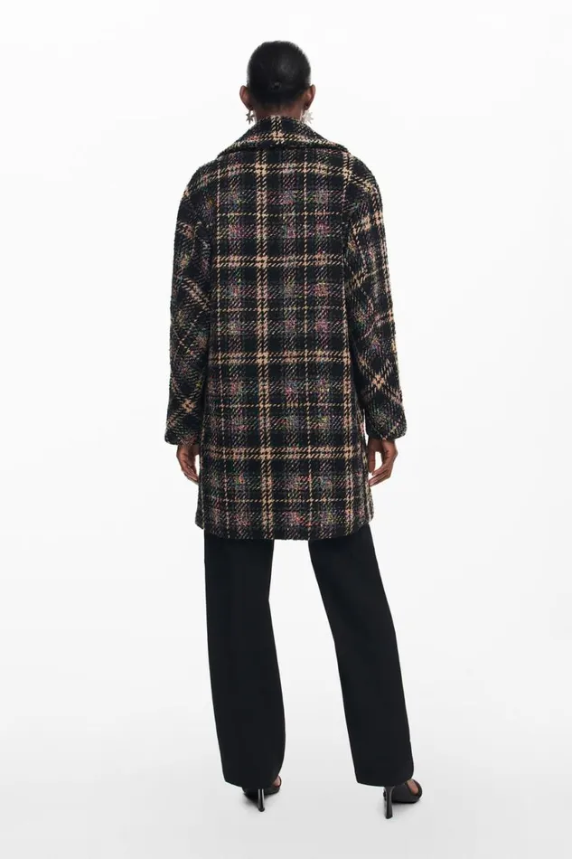 Women Coats And Jackets Desigual Short Checkered Coat