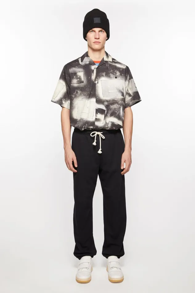 Women Cotton Sweatpants Black Acne Studios Trousers