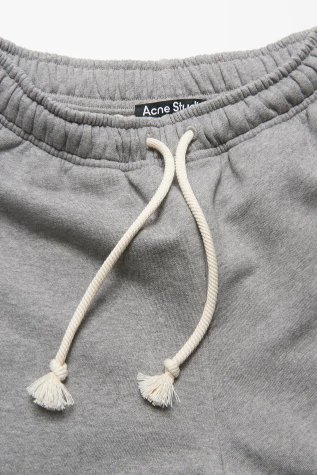 Women Cotton Sweatpants Light Grey Melange Acne Studios Trousers
