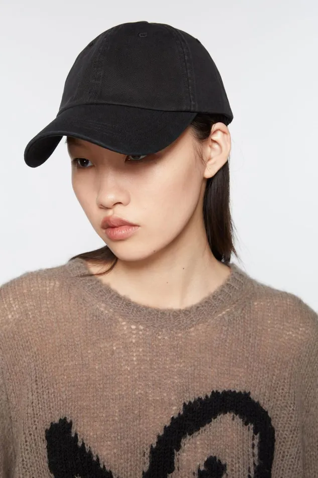 Women Cotton Twill Cap Black Acne Studios Hats