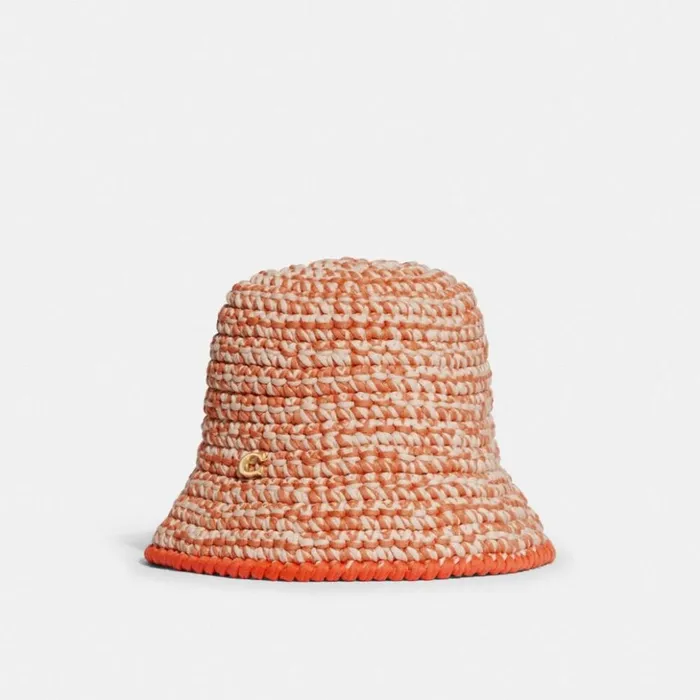 Women Crochet Bucket Hat Warm Coach Hats Scarves and Gloves