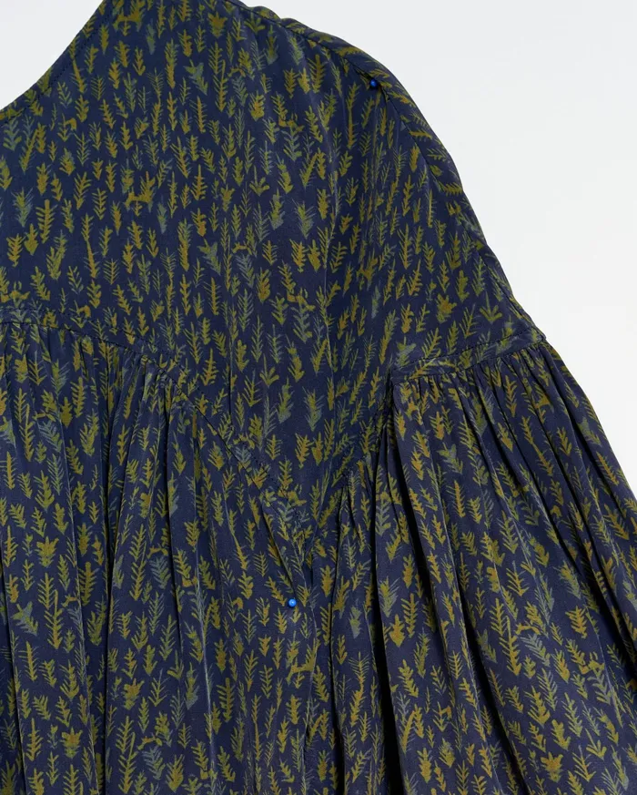 Women Curved Yoke Blouse Navy Billy Reid Tops