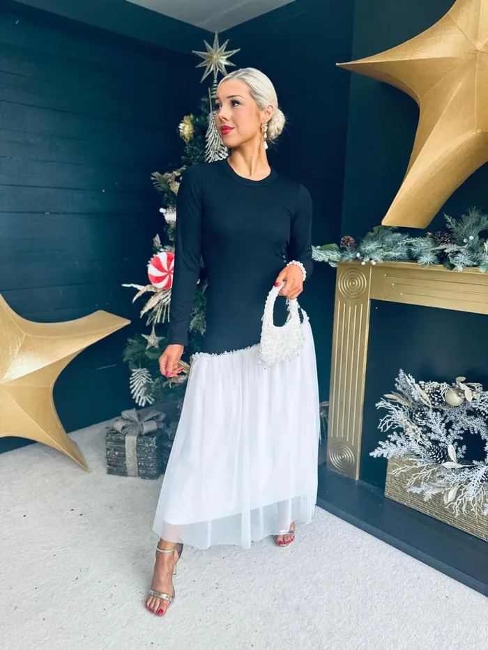 Women Day Dress Canella Lane Amelia Detailer Midi Dress Monochrome