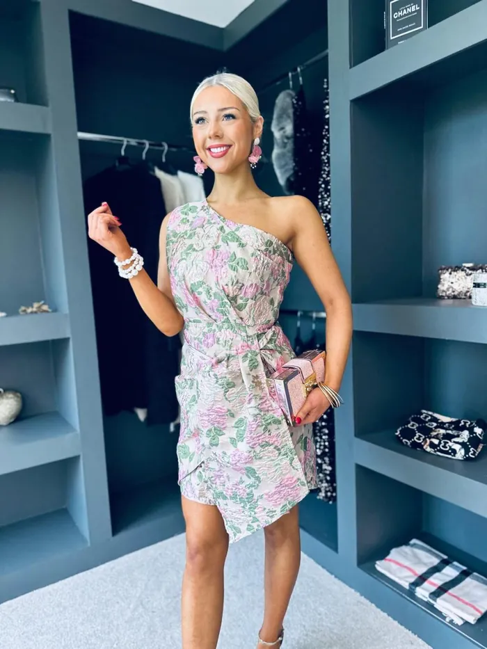 Women Day Dress Canella Lane Sophia Occasion Mini Dress Floral Pink