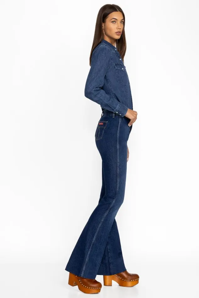 Women Denim Johnny Was RUE DE LA FLARE JEAN Medium Blue Rinse Wash Women Denim Johnny Was RUE DE LA FLARE JEAN Medium Blue Rinse Wash