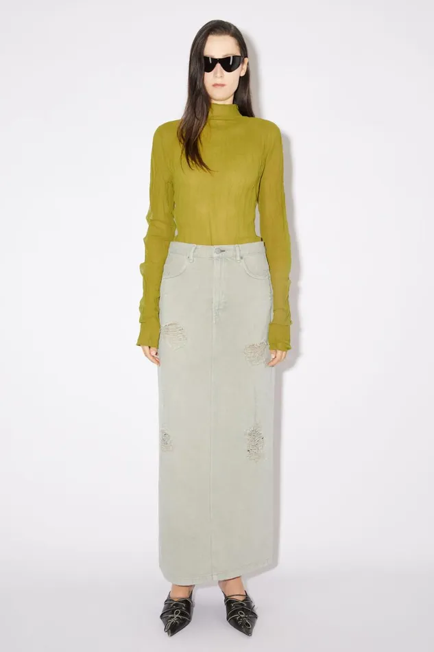 Women Distressed Denim Skirt Beigegrey Acne Studios Skirts