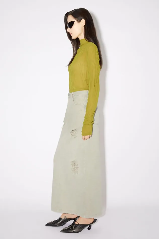 Women Distressed Denim Skirt Beigegrey Acne Studios Skirts