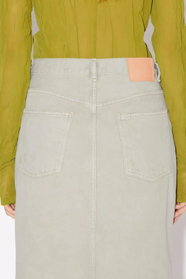Women Distressed Denim Skirt Beigegrey Acne Studios Skirts