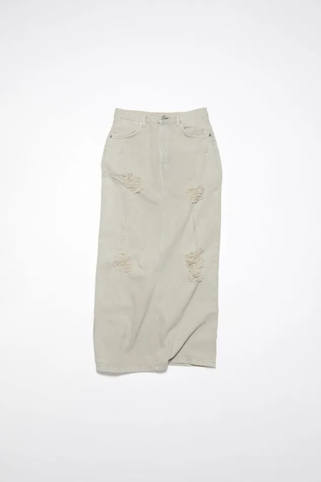 Women Distressed Denim Skirt Beigegrey Acne Studios Skirts