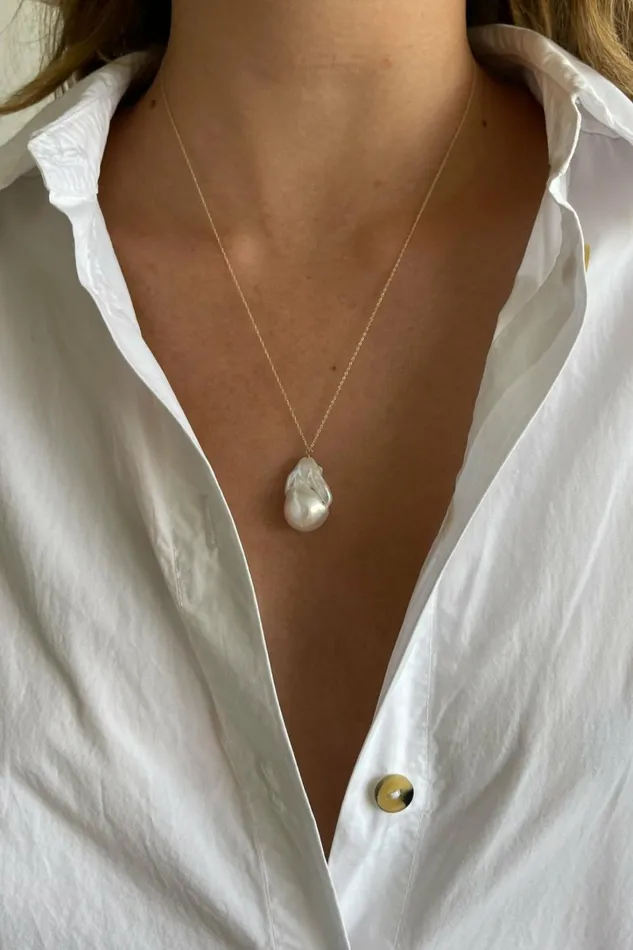 Women DONNI Jewelry The June 20034 White Pearl Necklace