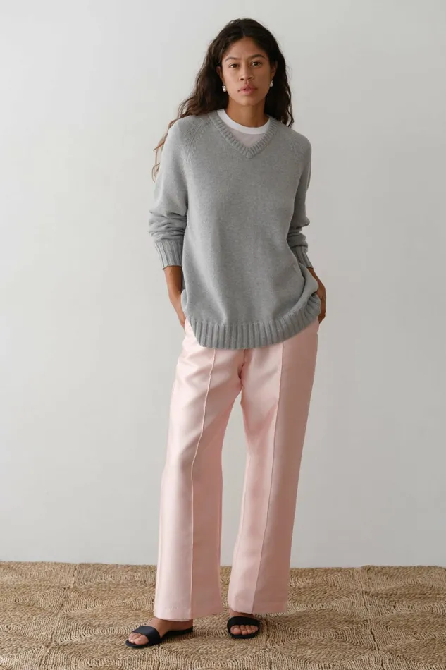 Women DONNI Sweaters The Cotton Cashmere VNeck Sweater