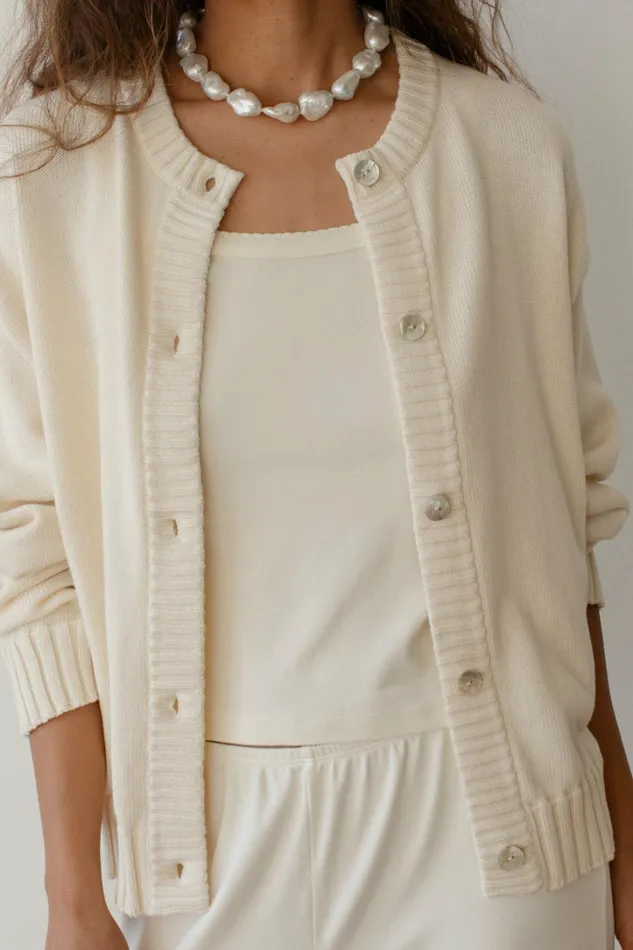 Women DONNI Sweaters The Cotton Knit Cardigan