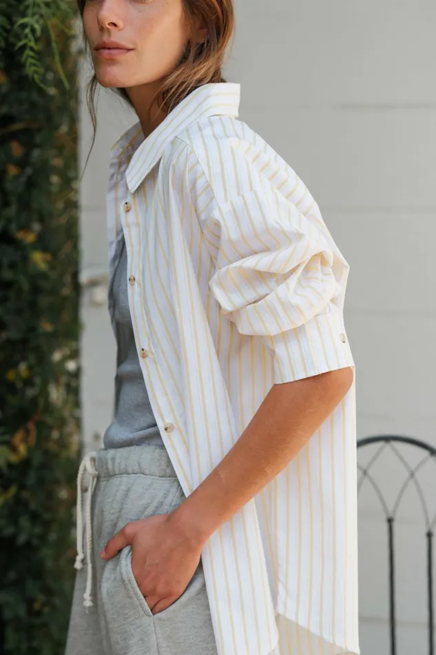 Women DONNI Tops The Pop Button Down