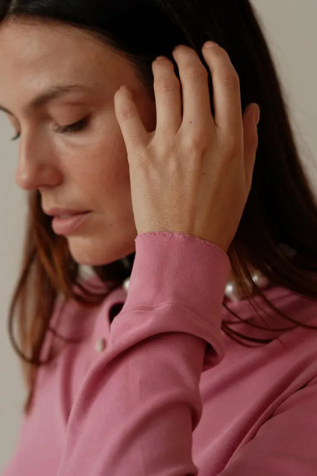 Women DONNI Tops The Scallop Henley Bonbon