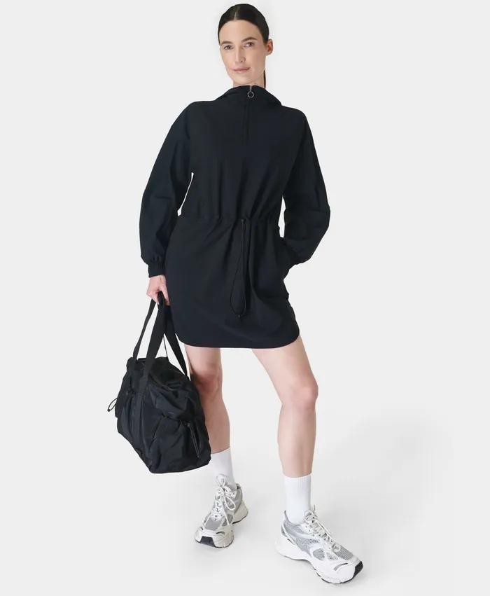 Women Dresses and Jumpsuits Sweaty Betty Winter Explorer Half Zip Dress Black