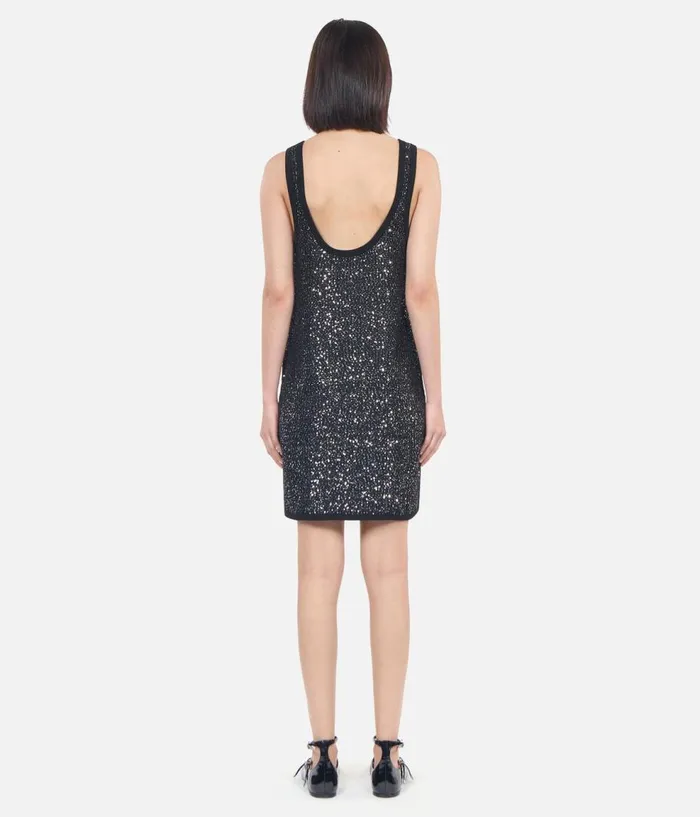 Women Dresses and Jumpsuits THE KOOPLES Black Sequin Knit Short Dress Women Dresses and Jumpsuits THE KOOPLES Black Sequin Knit Short Dress