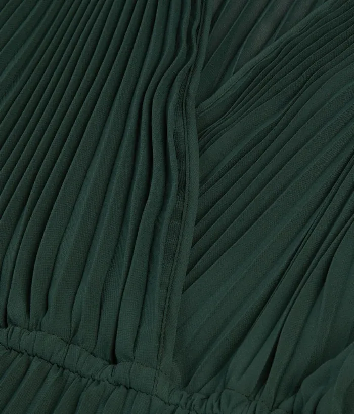 Women Dresses and Jumpsuits THE KOOPLES Green Pleated Long Dress Women Dresses and Jumpsuits THE KOOPLES Green Pleated Long Dress