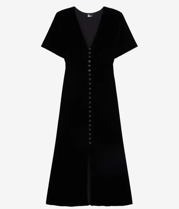 Women Dresses and Jumpsuits THE KOOPLES Long Black Velvet Dress