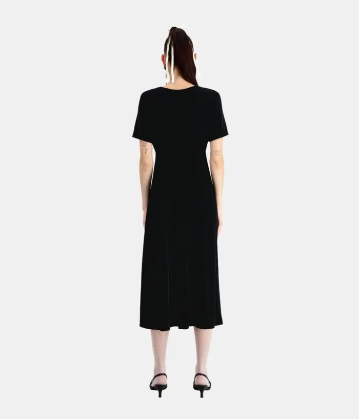 Women Dresses and Jumpsuits THE KOOPLES Long Black Velvet Dress Women Dresses and Jumpsuits THE KOOPLES Long Black Velvet Dress