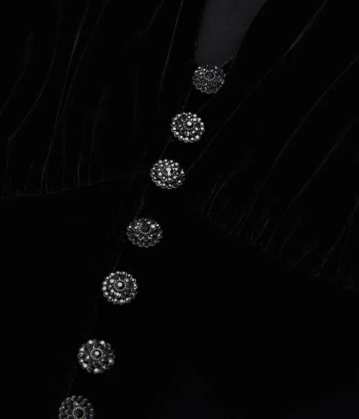 Women Dresses and Jumpsuits THE KOOPLES Long Black Velvet Dress Women Dresses and Jumpsuits THE KOOPLES Long Black Velvet Dress