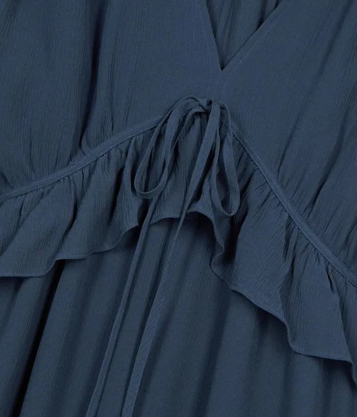 Women Dresses and Jumpsuits THE KOOPLES Long Navy Blue Silk Dress Women Dresses and Jumpsuits THE KOOPLES Long Navy Blue Silk Dress