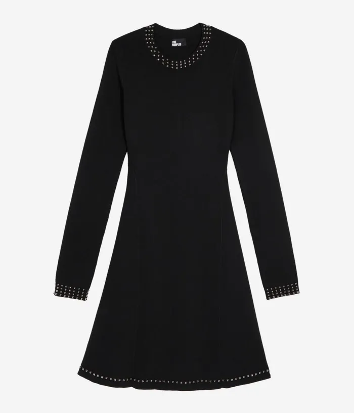 Women Dresses and Jumpsuits THE KOOPLES Short Black Dress With Spikes