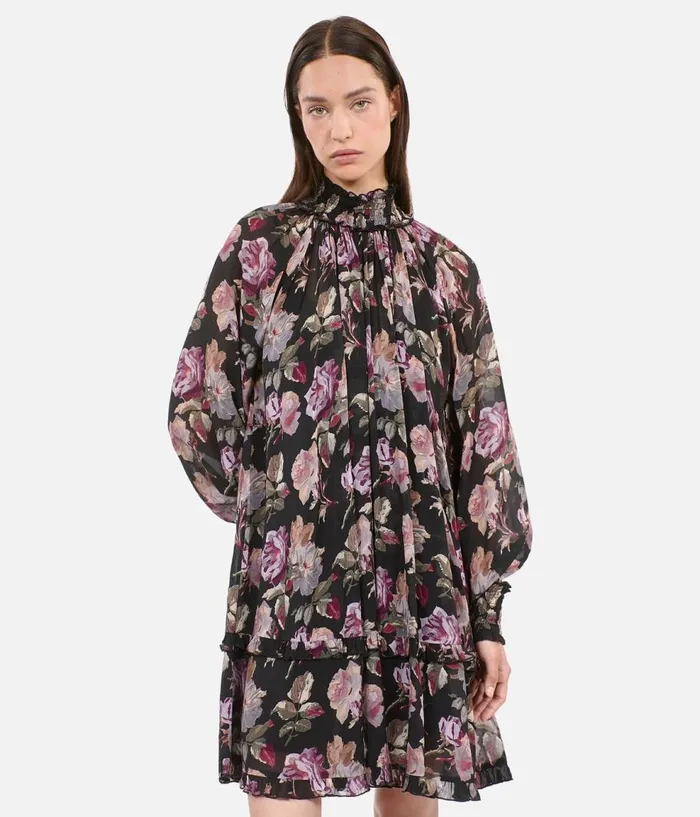 Women Dresses and Jumpsuits THE KOOPLES Short Floral Print Dress Women Dresses and Jumpsuits THE KOOPLES Short Floral Print Dress