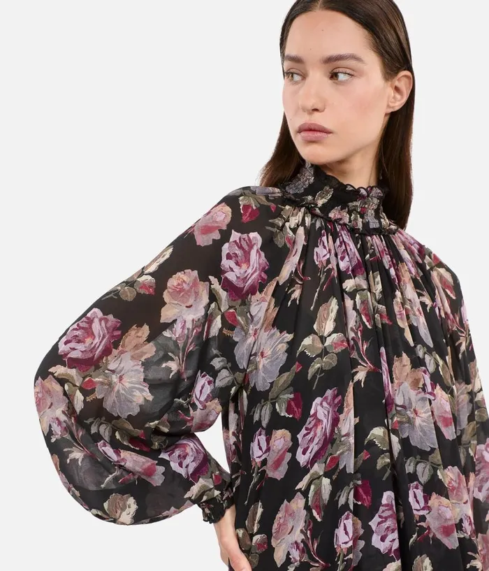 Women Dresses and Jumpsuits THE KOOPLES Short Floral Print Dress Women Dresses and Jumpsuits THE KOOPLES Short Floral Print Dress