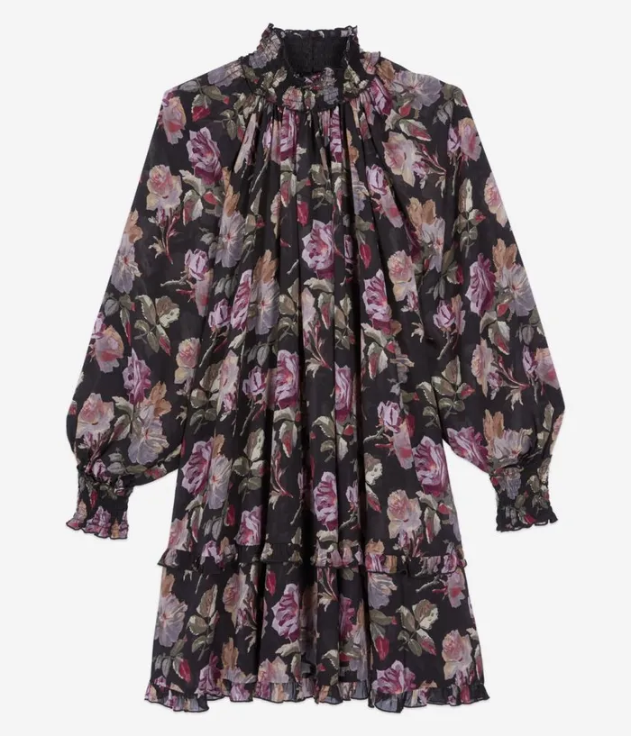 Women Dresses and Jumpsuits THE KOOPLES Short Floral Print Dress Women Dresses and Jumpsuits THE KOOPLES Short Floral Print Dress