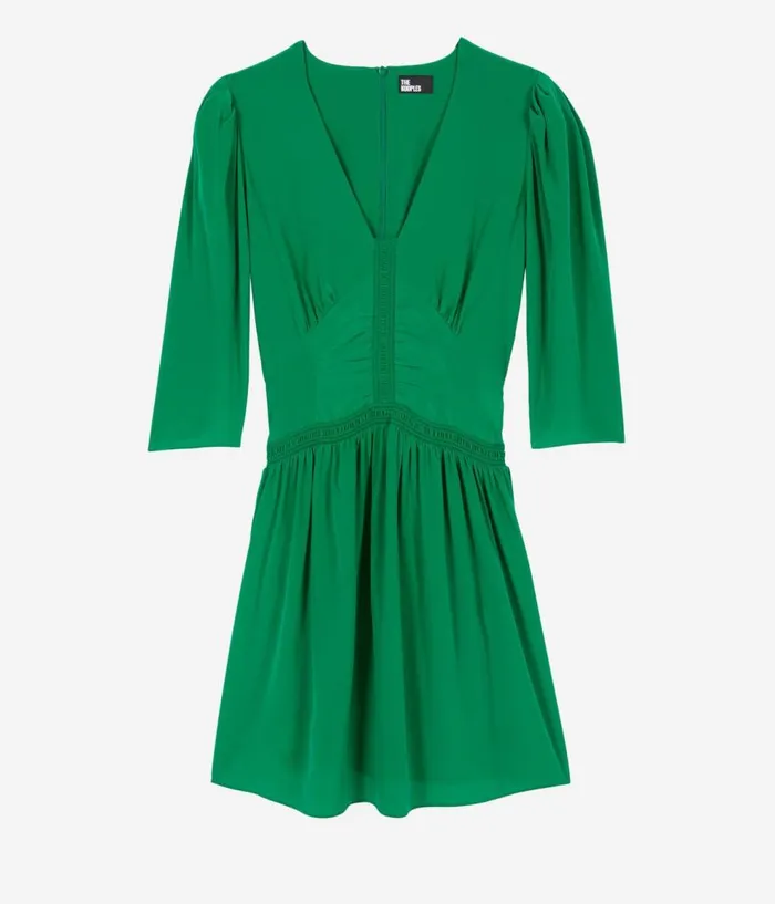 Women Dresses and Jumpsuits THE KOOPLES Short Green Dress With Shirring