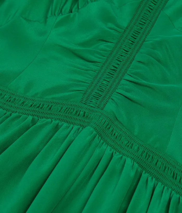 Women Dresses and Jumpsuits THE KOOPLES Short Green Dress With Shirring Women Dresses and Jumpsuits THE KOOPLES Short Green Dress With Shirring