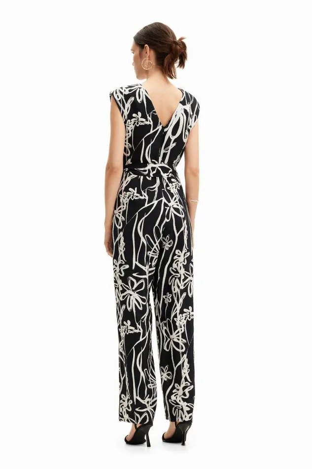 Women Dresses And Jumpsuits Desigual Long Jumpsuit With Illustrated Flowers