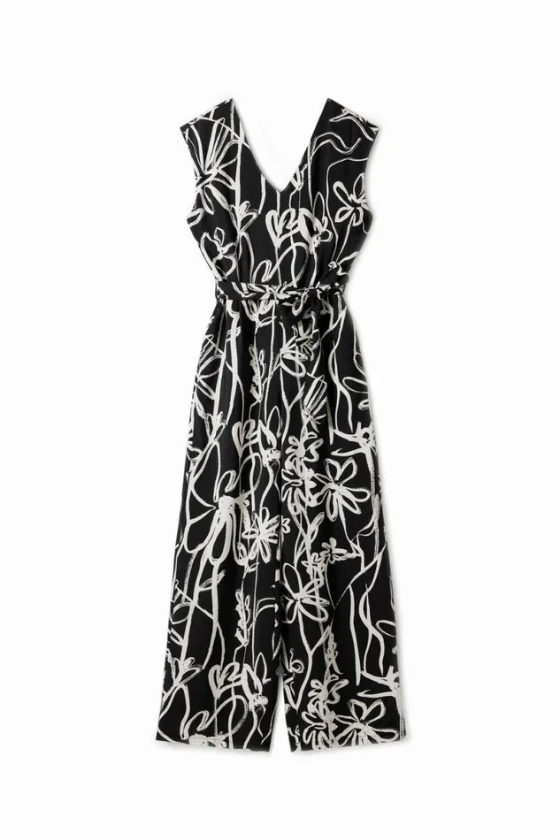 Women Dresses And Jumpsuits Desigual Long Jumpsuit With Illustrated Flowers
