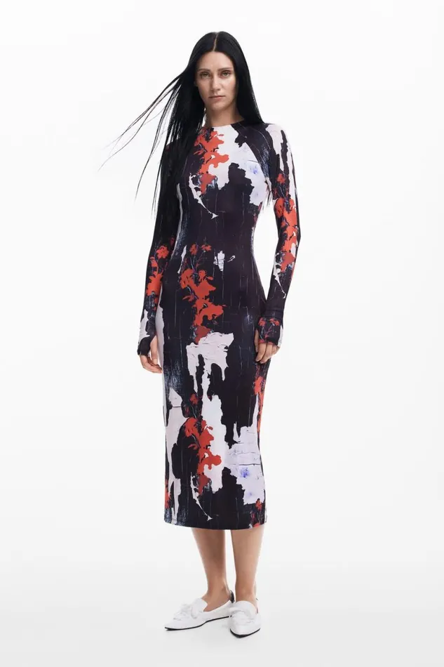 Women Dresses And Jumpsuits Desigual Maitrepierre Printed Midi Dress