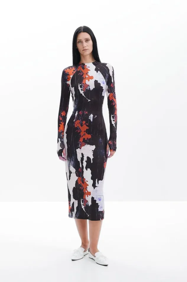 Women Dresses And Jumpsuits Desigual Maitrepierre Printed Midi Dress