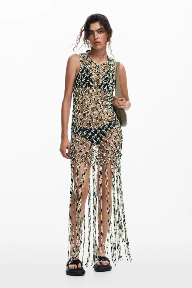 Women Dresses And Jumpsuits Desigual Mesh Dress With Net Effect