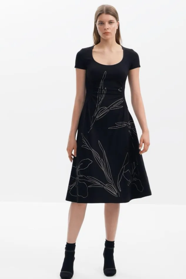 Women Dresses And Jumpsuits Desigual Midi Dress With Floral Silhouettes