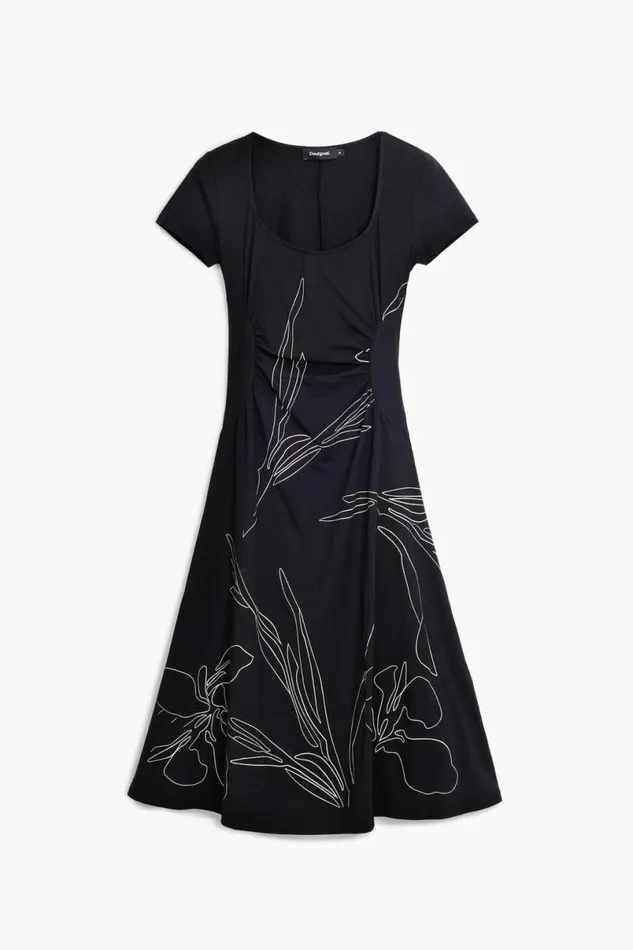 Women Dresses And Jumpsuits Desigual Midi Dress With Floral Silhouettes