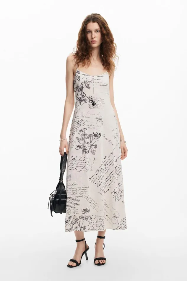 Women Dresses And Jumpsuits Desigual Newspaper Print Dress