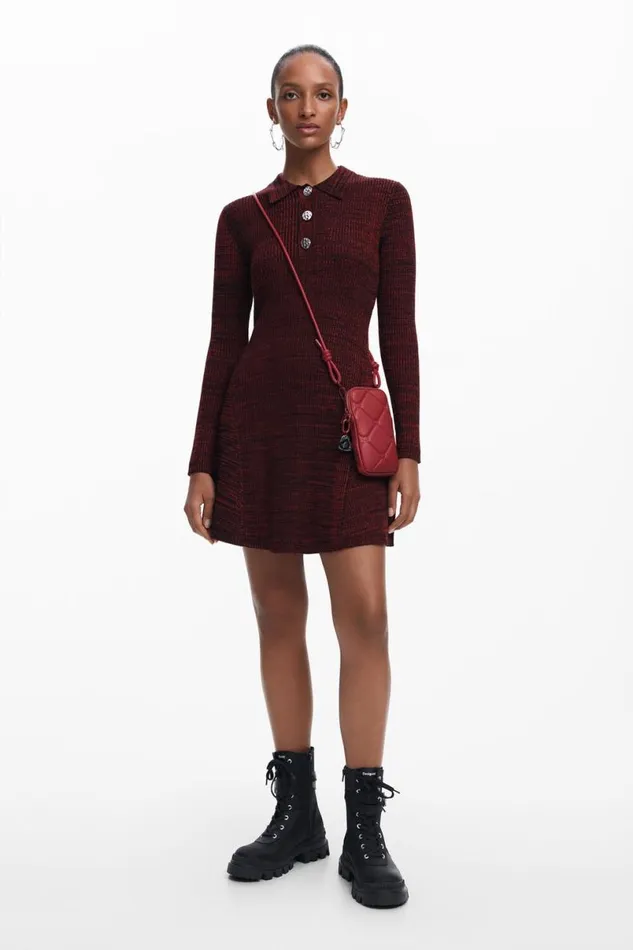 Women Dresses And Jumpsuits Desigual Short Dress With Polo Collar