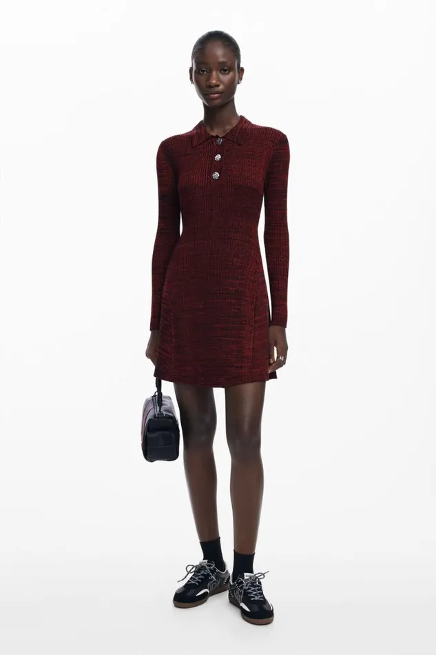 Women Dresses And Jumpsuits Desigual Short Dress With Polo Collar
