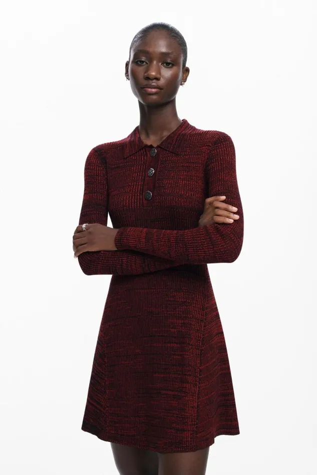Women Dresses And Jumpsuits Desigual Short Dress With Polo Collar