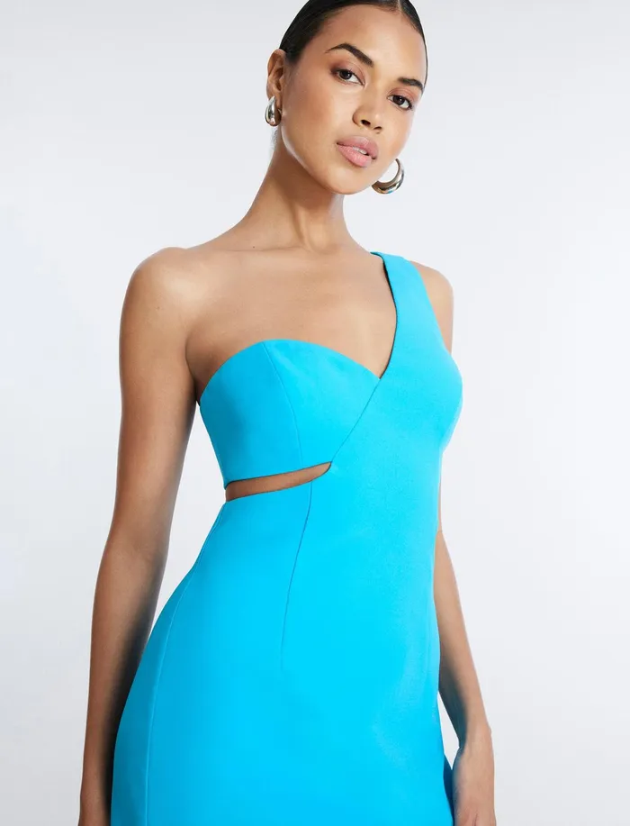 Women Dresses BCBG Gryffyn One Shoulder Dress Vivid Blue