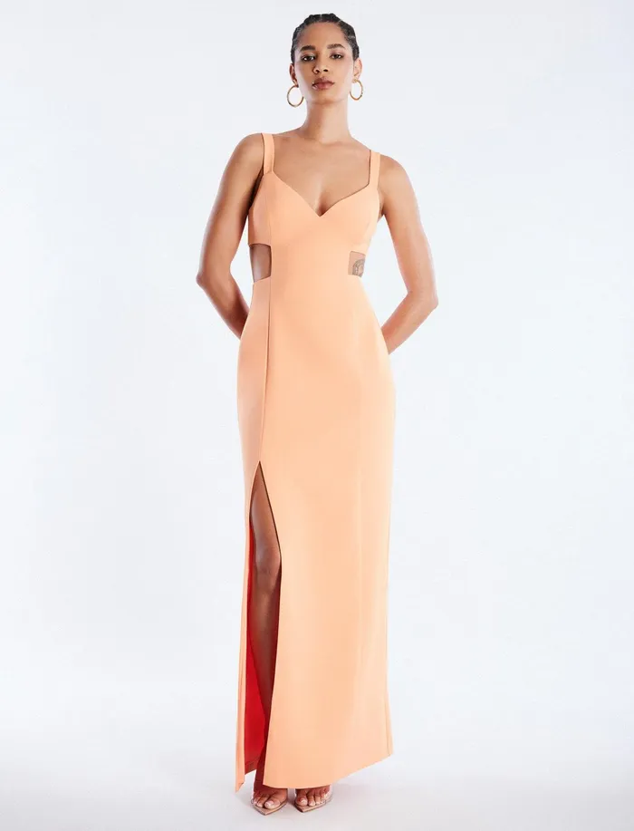 Women Dresses BCBG Kamilla Cutout Gown Tangerine